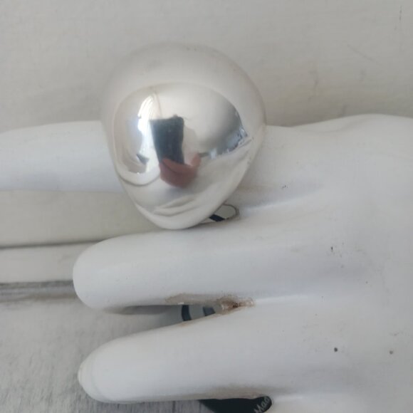 E&L Sterling Silver Bold Large Wide Electroform Statement Ring Israel Sz. 7 - Picture 1 of 16